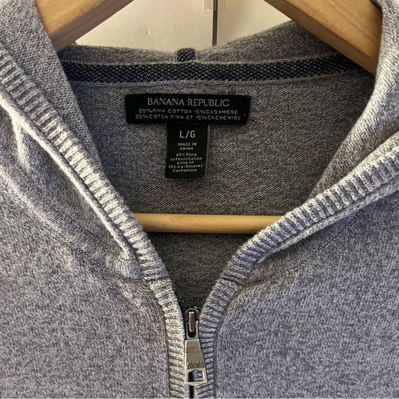 Gray Banana Republic zip-up sweater - Picture 3 of 5